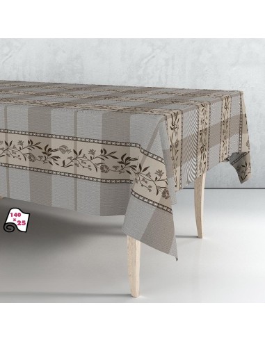 Rollo de hule mantel beige-marrón 140cm x 25m exma