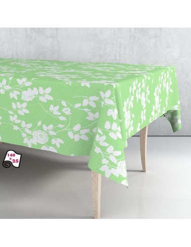 Toalha de mesa em rolo de oleado folhas Verde claro 140cm x 25m Exma