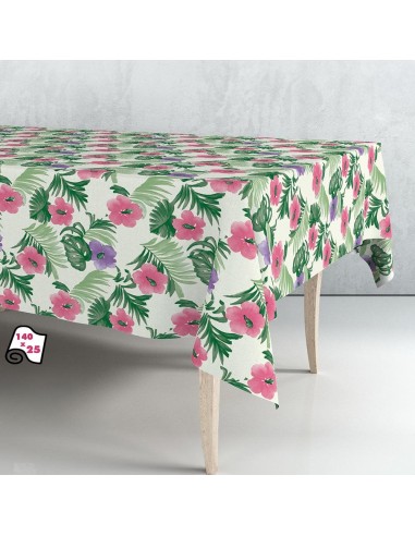 Rollo de hule mantel flores de primavera 140cm x 25m exma