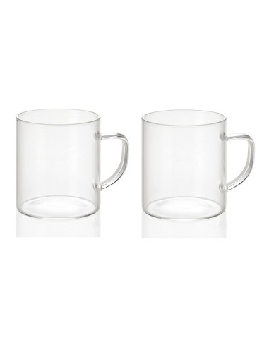 Set 2 tazas de vidrio 300ml ø7,5x8,5cm ms19209 andrea house