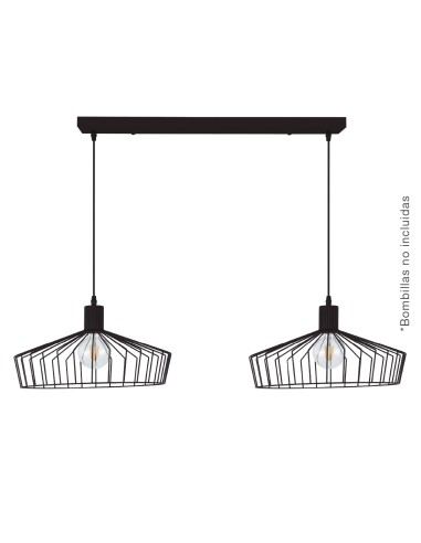 Bamil Série dupla E27 Ø380mm Candeeiro de teto suspenso preto