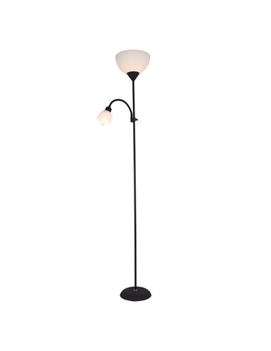 Lámpara de pie Serie Nawis 1760mm E27 con luz de lectura E14 Negro