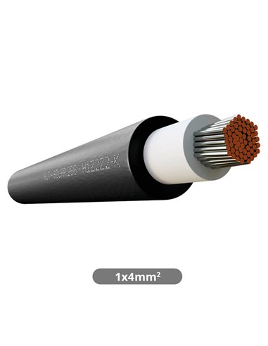 Rollo 100M Cable solar (1x4mm) Negro