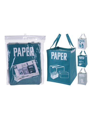 Set de 3 bolsas para basura reutilizables especial camping con medidas 30x30x39cm