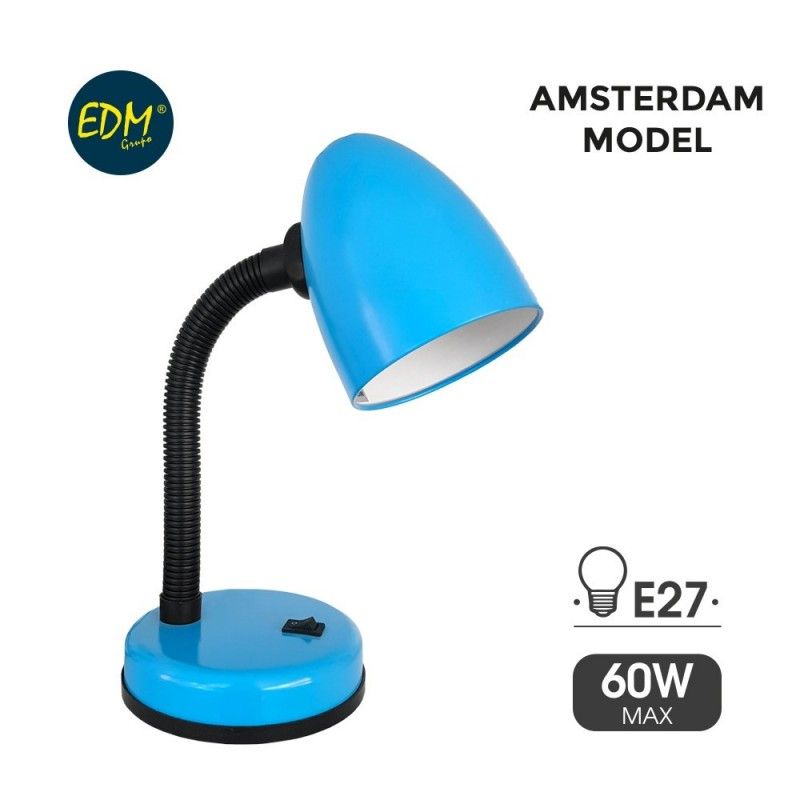 Flexo de sobremesa modelo amsterdam E27 60w azul EDM