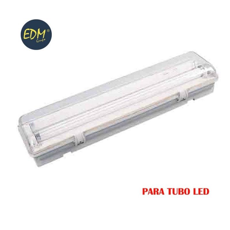 Regleta estanca para tubo led eq 2x18w 65 cm EDM ip44