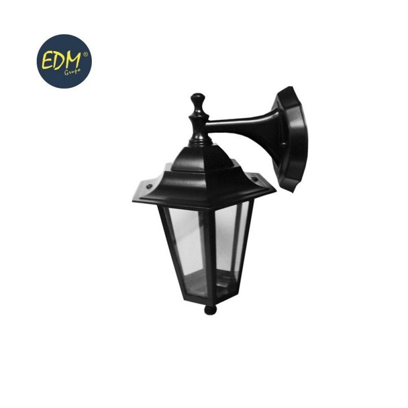 Aplique farol aluminio negro mod. zurich 60w E27 ip44