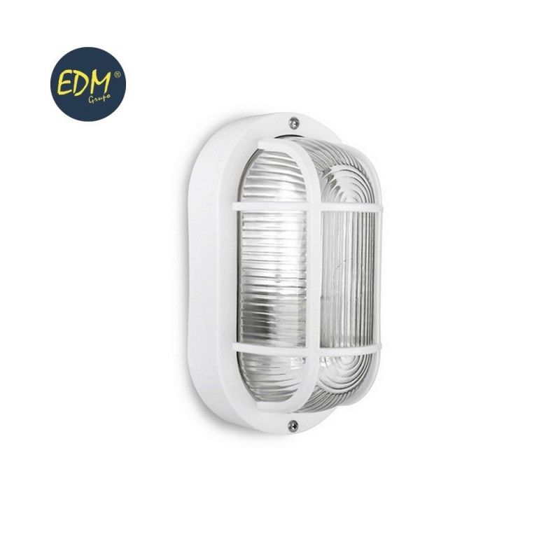 Aplique ip 54 oval blanco E27 40w 20x11.3 cm mod. ovalo tarragona