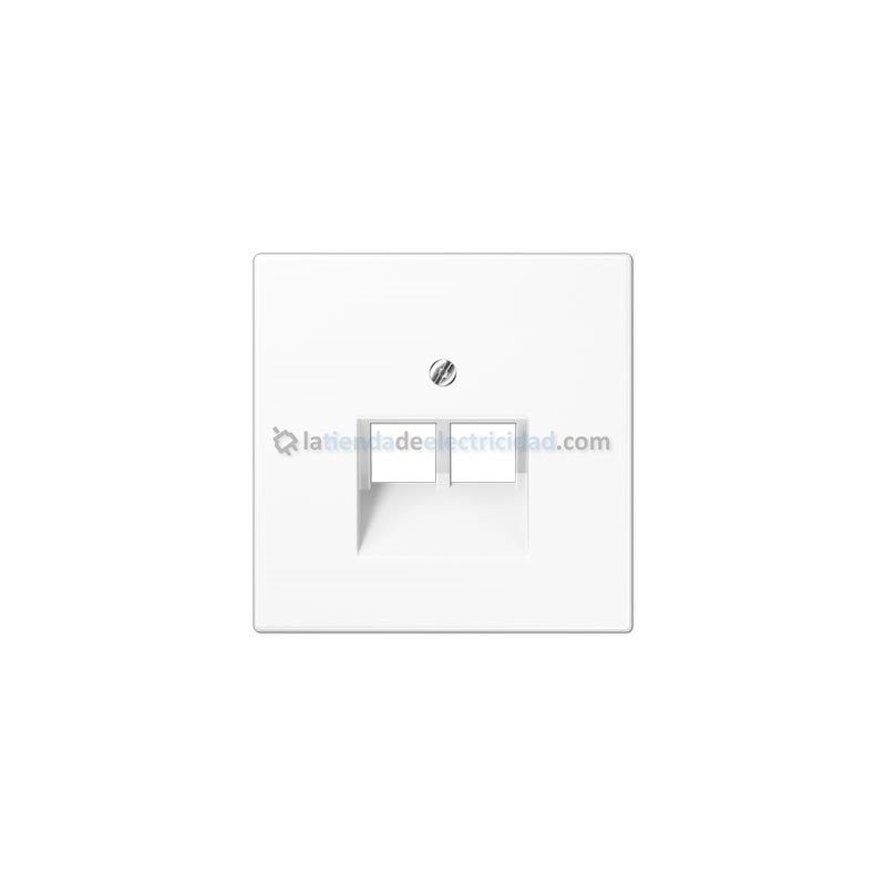 Tapa doble para toma de teléfono o datos RJ11-RJ45 BLANCO JUNG LS 969-2 UA WW