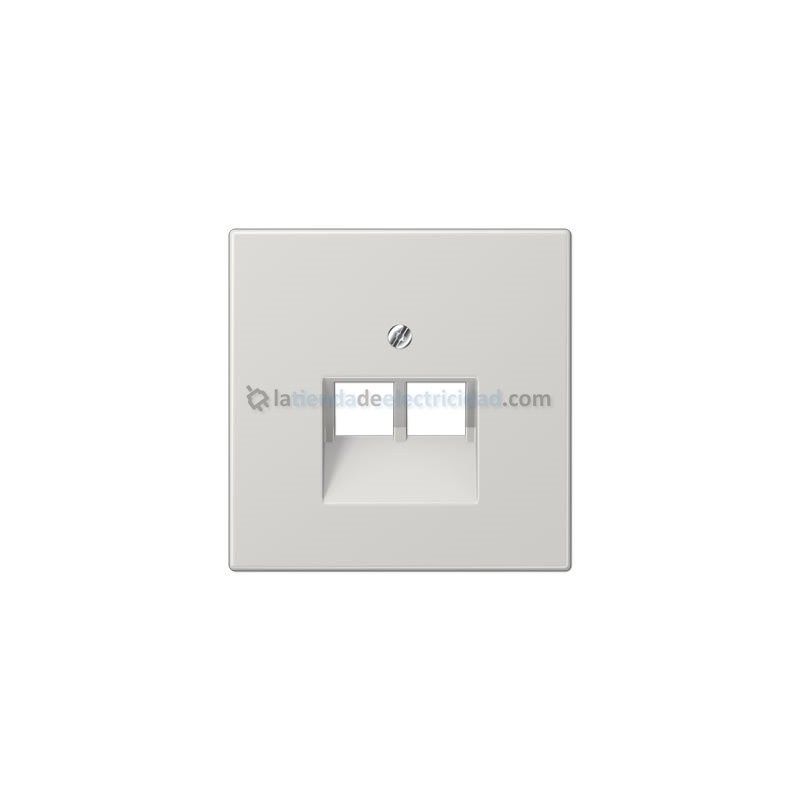 Tapa doble para toma de teléfono o datos RJ11-RJ45 GRIS CLARO JUNG LS 969-2 UA LG