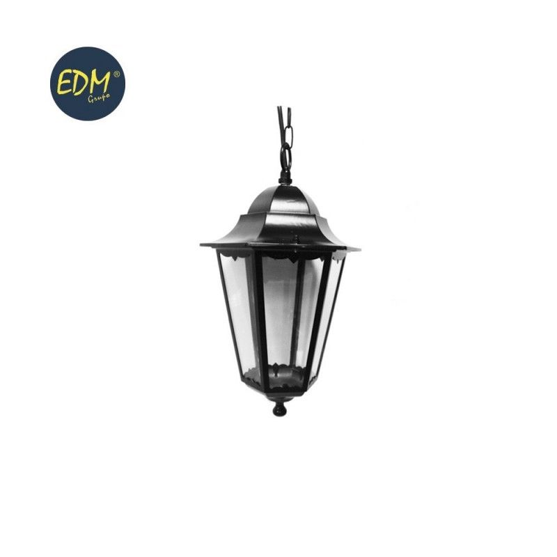 Farol aluminio techo negro 32,5xø21,5 cm EDM mod: zurich