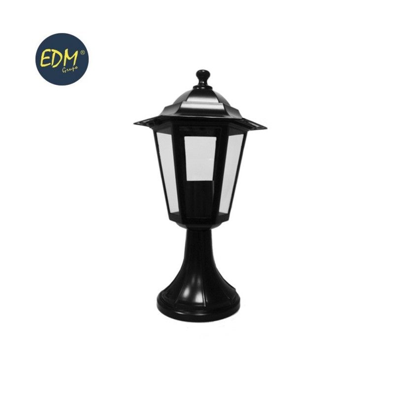 Farol aluminio sobremuro negro 38xø19,2 cm EDM modelo zurich