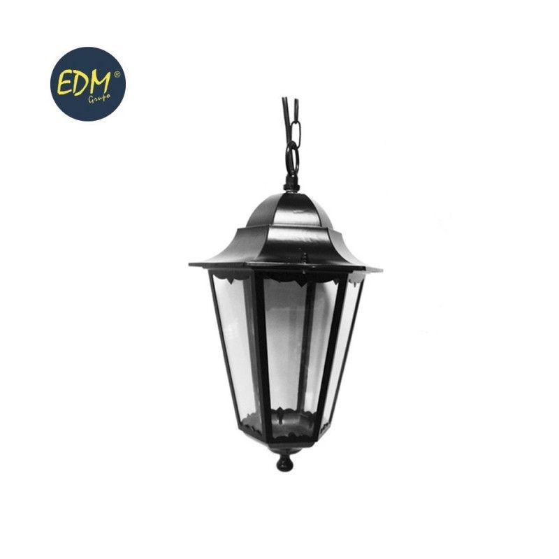 Farol aluminio techo negro 41xø23 cm  EDM mod: marsella