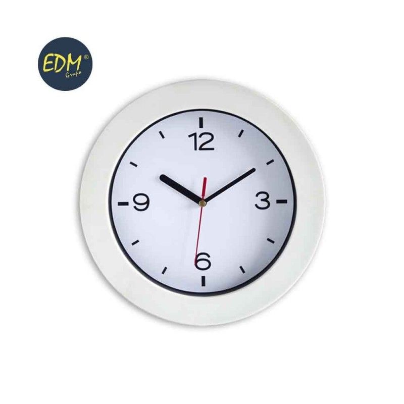 Reloj plastico redondo marco blanco ø25cm x4,2cm EDM