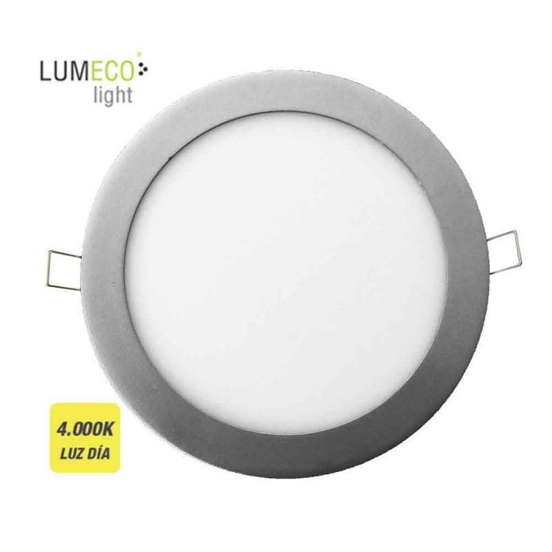 Downlight LED redondo embutido 20w luz diurna 4000k 1500lm cromado ø22,5cm EDM