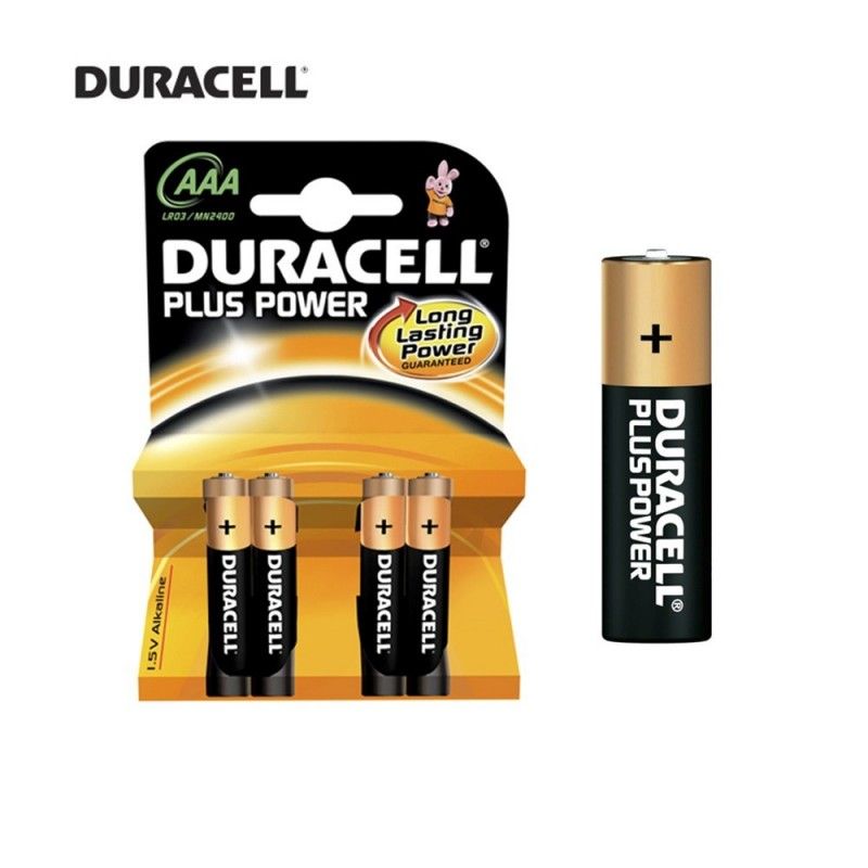 Bateria alcalina Duracell plus power aaa - blister lr03 1,5v 4 unidades ø10,5x44,5mm