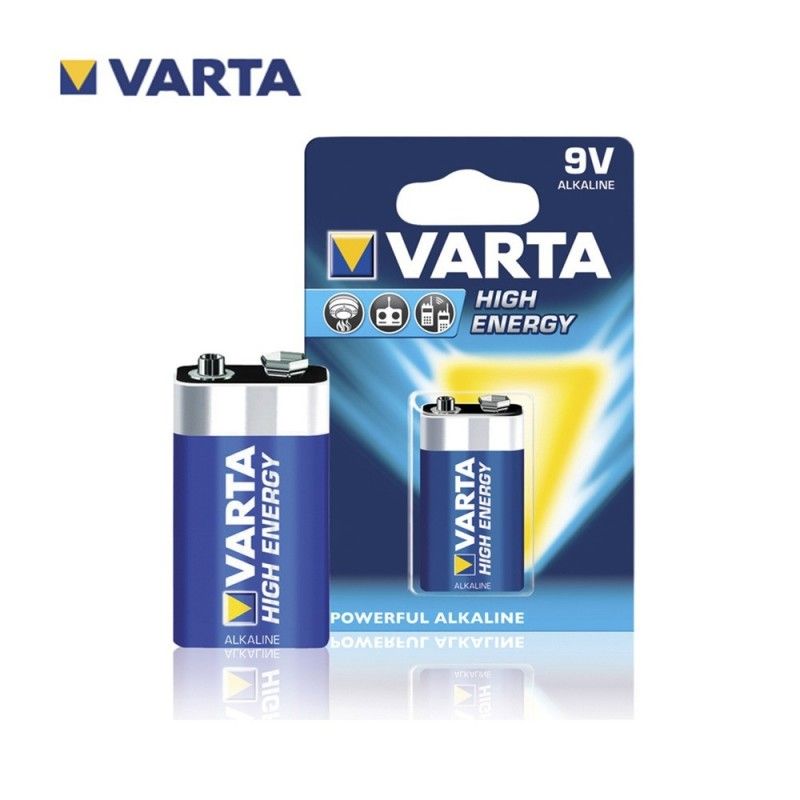 Bateria alcalina Varta de longa duração 6lr61 9v blister 1 unidade 26,5x17,5x48,5mm