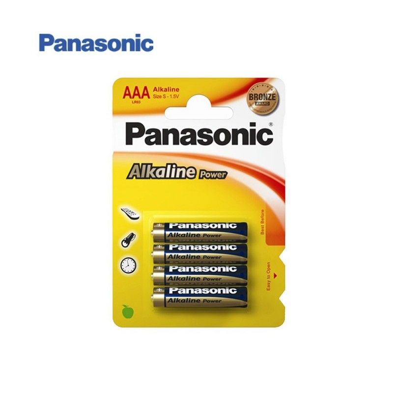 Bateria alcalina Panasonic bronze aaa - blister lr03 1,5v 4 unidades ø10,5x44,5mm