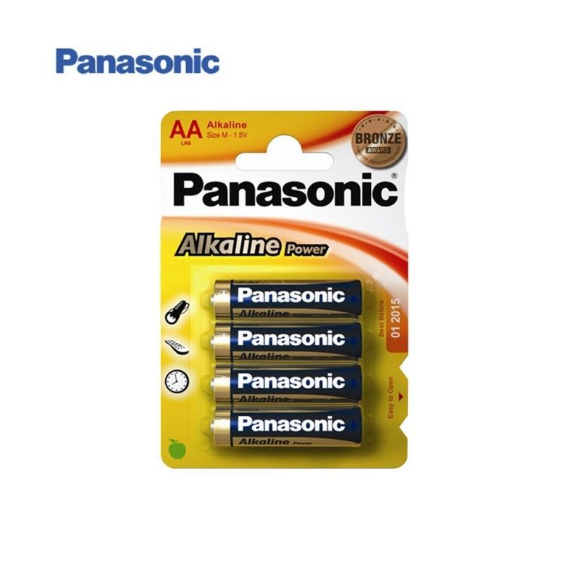 Bateria alcalina Panasonic bronze aa - blister lr06 1,5v 4 unidades ø14,5x50,5mm