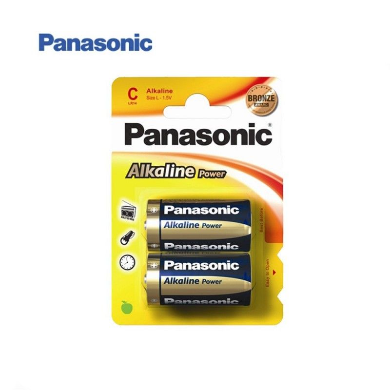 Bateria alcalina Panasonic bronze c - lr14 1,5v blister 2 unidades ø26,2x50mm