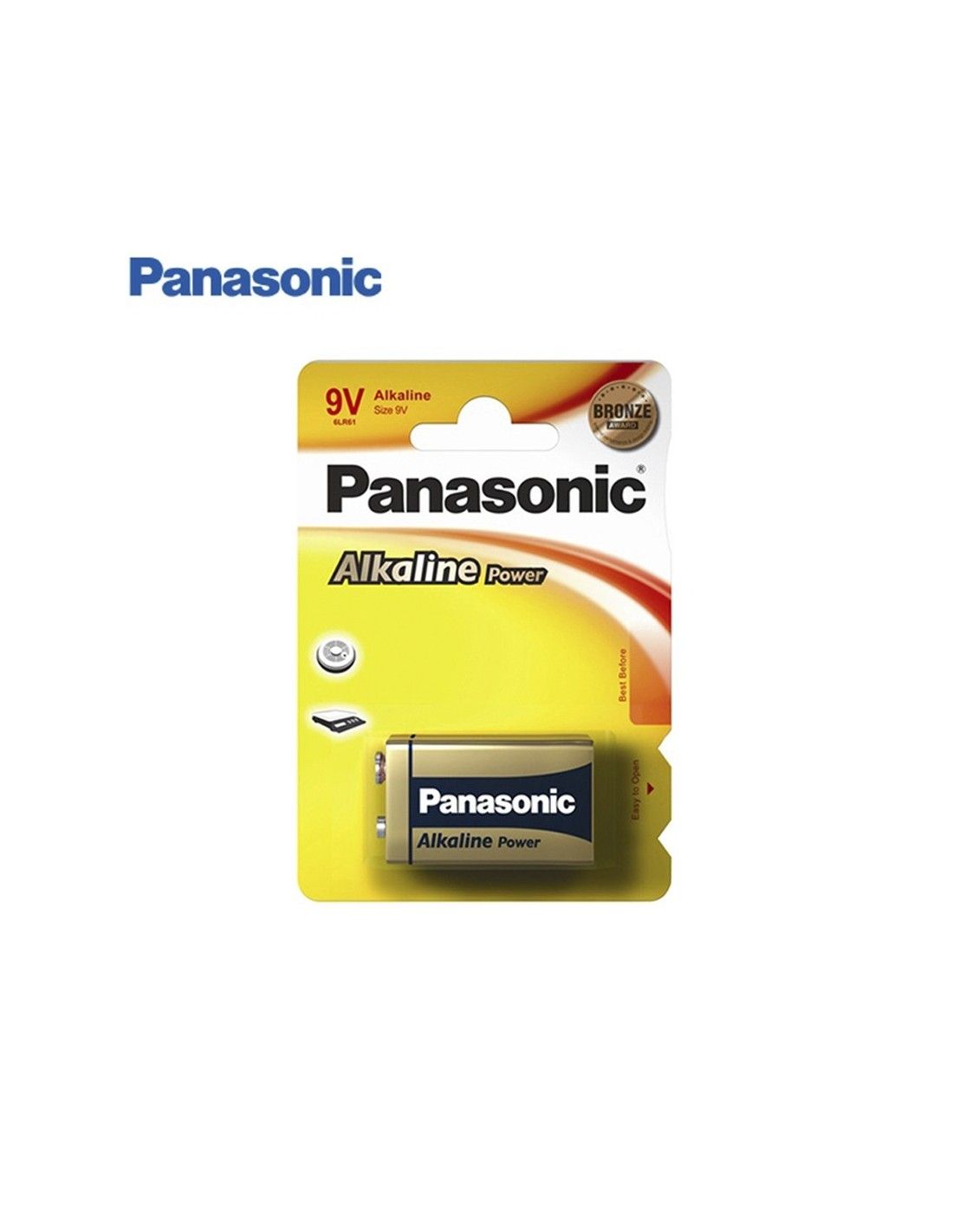 PANASONIC bronze 9V alkaline battery (1 unit blister)