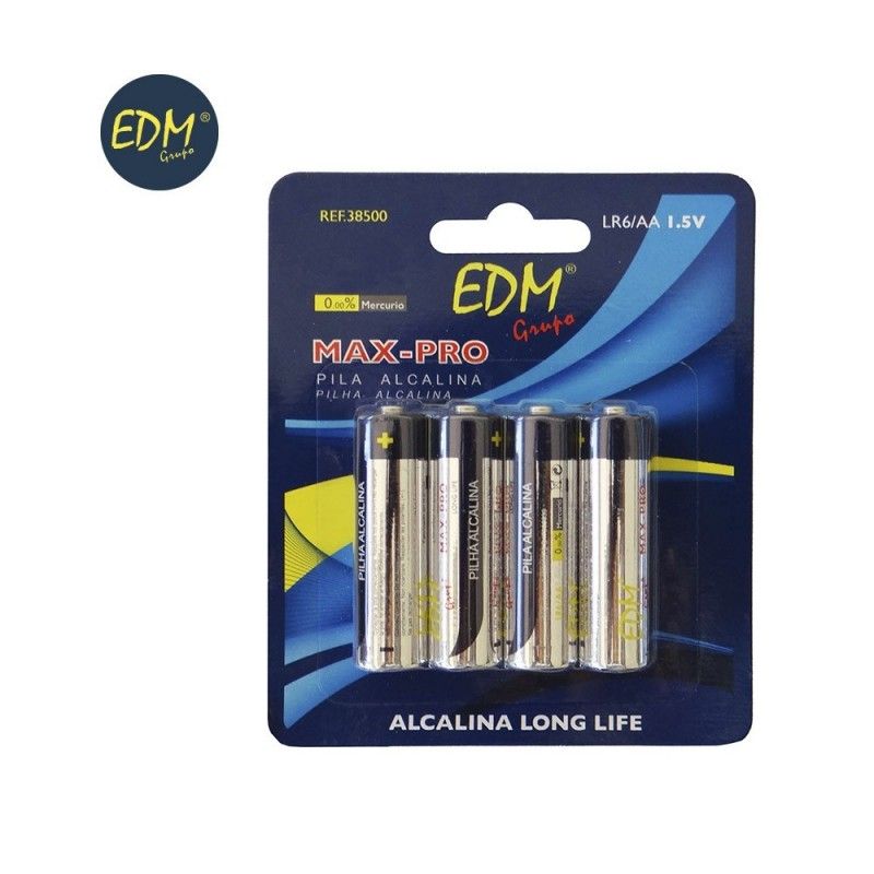 Bateria alcalina lr-06 AA EDM (blister 4 unidades)