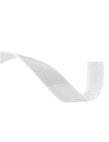 Cinta velcro compact blanca macho  20mm x 25m