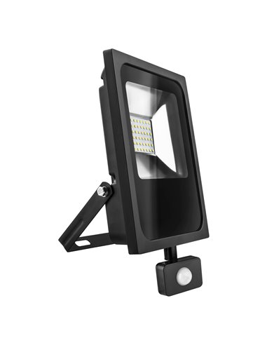 Projetor LED matel preto sensor ip65 10w frio