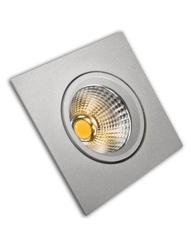 Aro Led Cob Alum Basc Cuad Plata 5w Cali