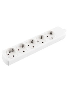 Base múltiple sistema francés 5 enchufes 3x1mm 1 metro blanco