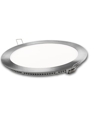 Downlight Led Redondo Plata 18w Neutra