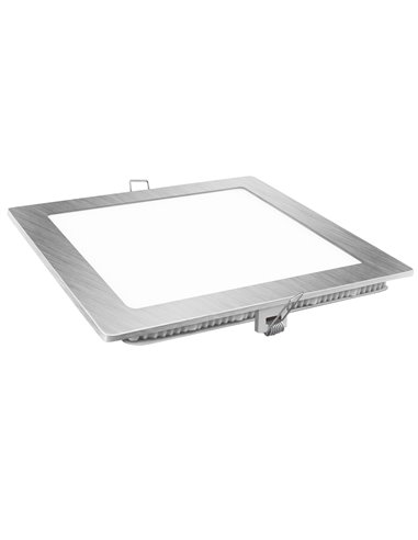 Downlight led cuadrado plata matel 18w cálida