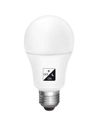 Bombilla led matel sensor crepuscular estándar e27 10w fría