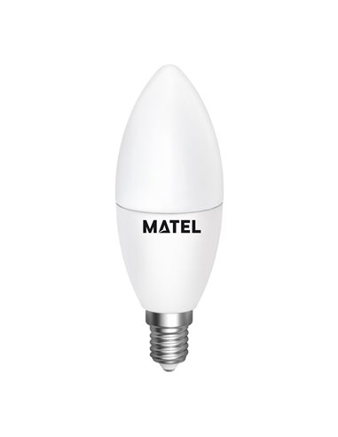 Lâmpada LED vela matel regulável 7W E14 6400K