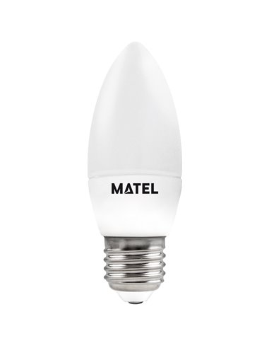 Lâmpada LED vela matel regulável 7W E27 2700K