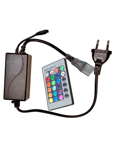 Controlador tira led matel 230v rgb 24funciones