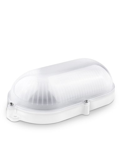 Aplique led oval ip65 matel 9w blanco fría