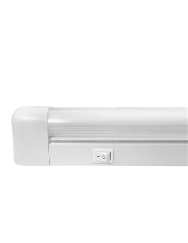 Regleta tulipa matel con interruptor 1 tubo led 60cm 9w