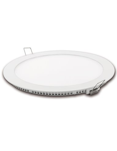 Downlight led redondo plano matel blanco 18w fría