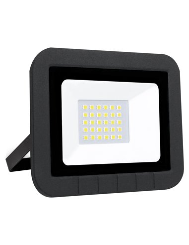 Projetor LED plano preto Mattel IP65 10W frio