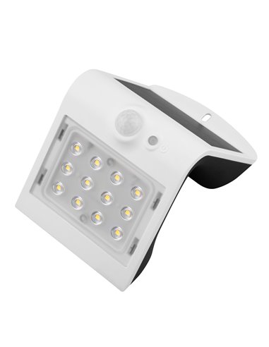 Aplique Led Solar Blanco Con Sensor 2 W