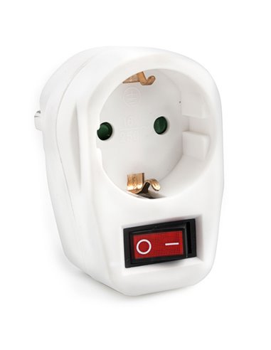 Adaptador Onlex branco de 1 saída com interruptor blister