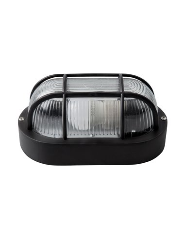 Aplique oval para exterior IP54 E27 preto