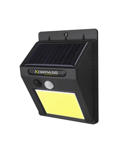 Aplique LED solar cob Korpass com sensor 5W luz 6400K