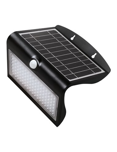 Aplique Led Solar Negro Con Sensor 8 W