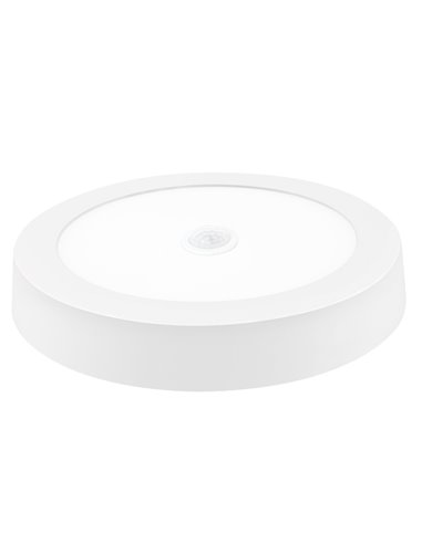 Downlight led sensor superficie redondo matel blanco 18w fría