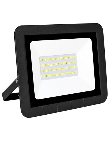 Proyector Led Plano Negro 30w Fria