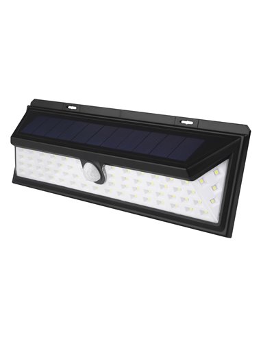 Aplique Led Solar Sensor Negro 10w Fria