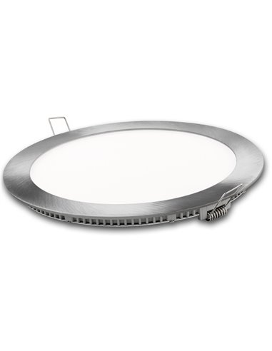 Downlight Led Redond Plata 18w Tricolor