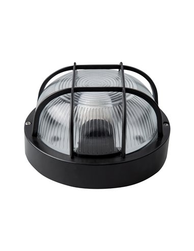 Aplique Redondo Negro Ip54 E27 Max40w